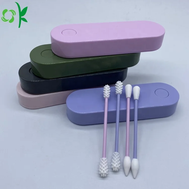  OKSILICONE экологически чистые многоразовые двухсторонние силиконовые ватные палочки для чистки макияжа и
