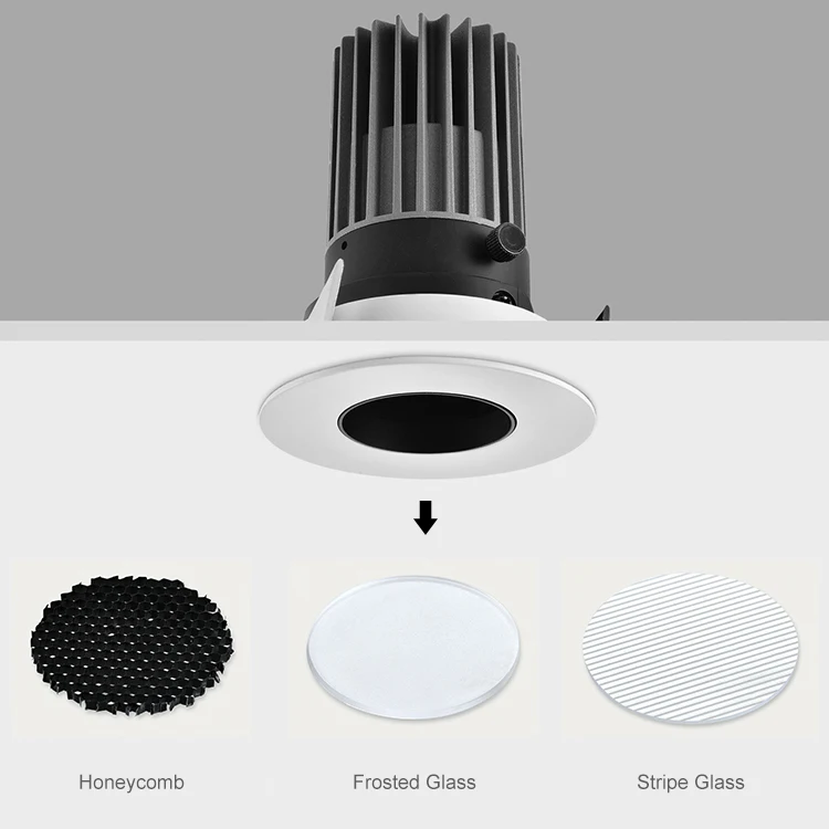 Deep Anti Dazzle Trimless Aluminum IP44 10W 12W 14W COB LED Spot Light