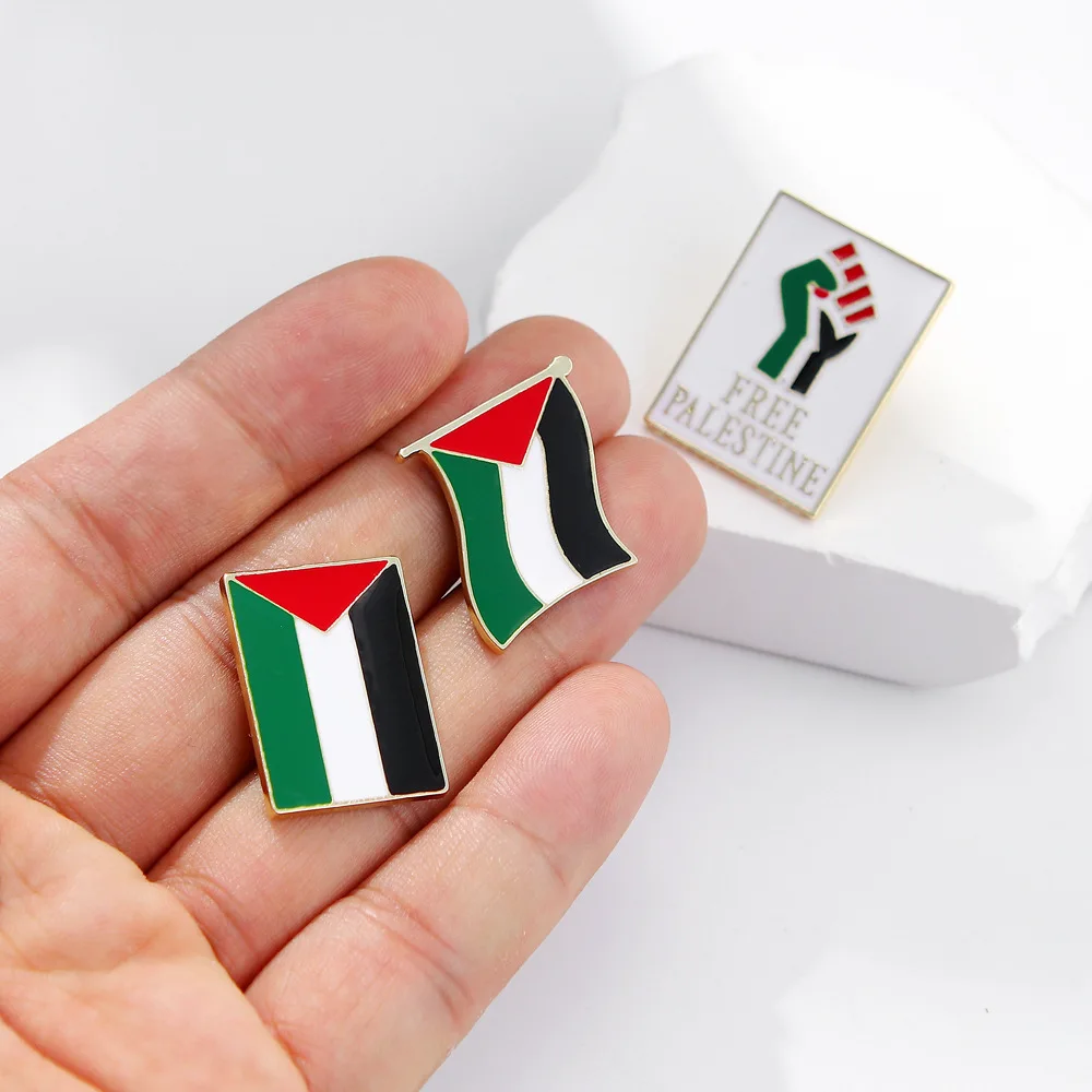 Custom Free Enamel Palestine Pin Brooch Decoration Palestine Flag Lapel Pins For Clothes