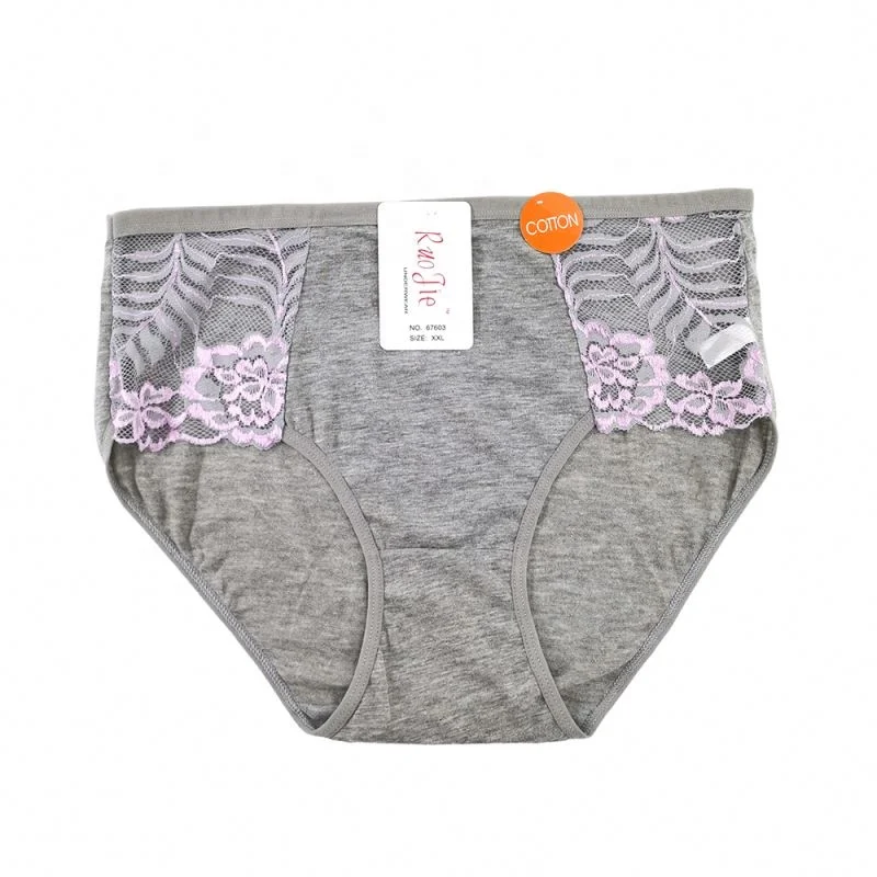 Promotional sale high elastic old women mature soft spandex underwear plus size mixcolor panties
