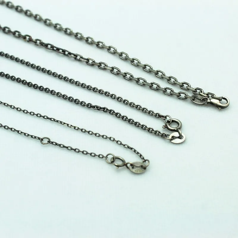 Wholesale S925 sterling silver vintage old cross chain necklace round necklace marcasite simple Joker fashion chain