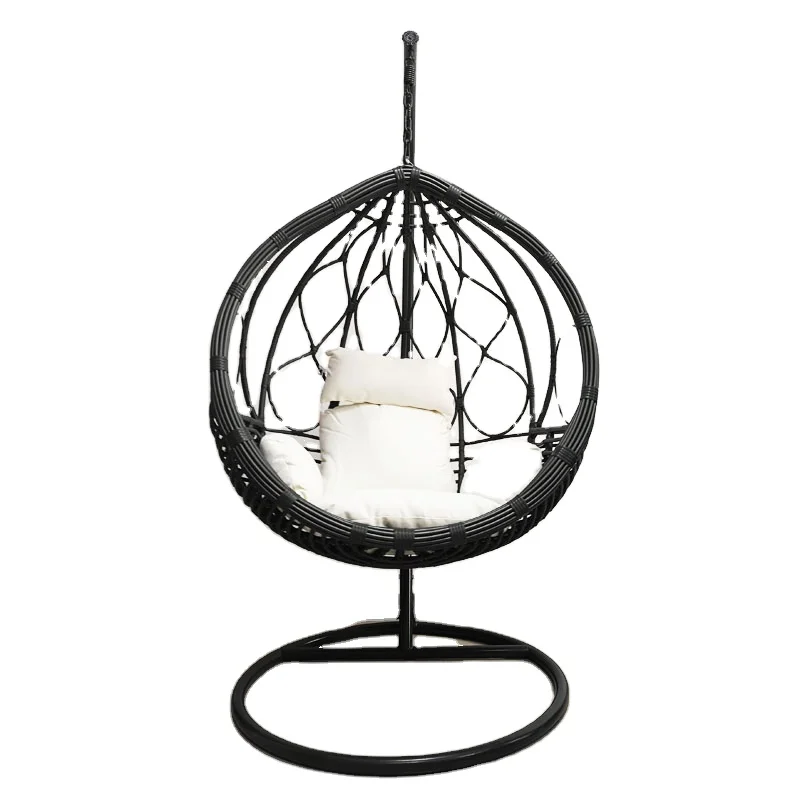 Daijia China  2022 patio wicker swing chair manufacturer cheap outdoor patio egg rattan hanging chair