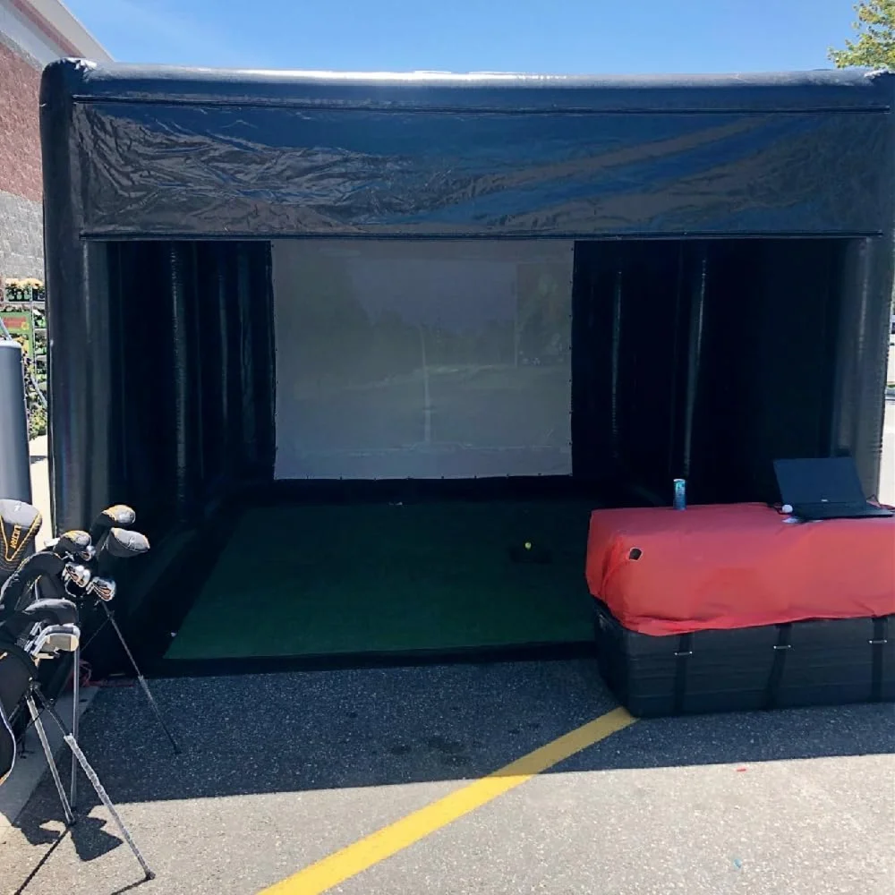 Custom Inflatable Golf Simulator Training Cage Tent Golf Simulator Enclosure with Projection Screen