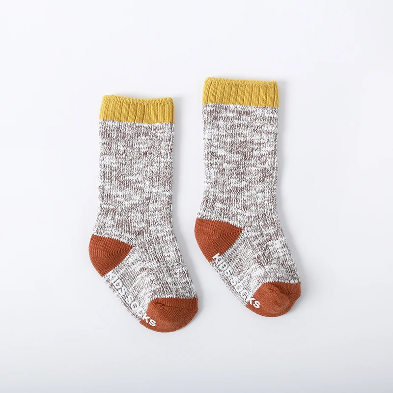 Bunchy Yarn Thick and Soft Winter Crew Socks for Children With Anti-slip OEM ODM