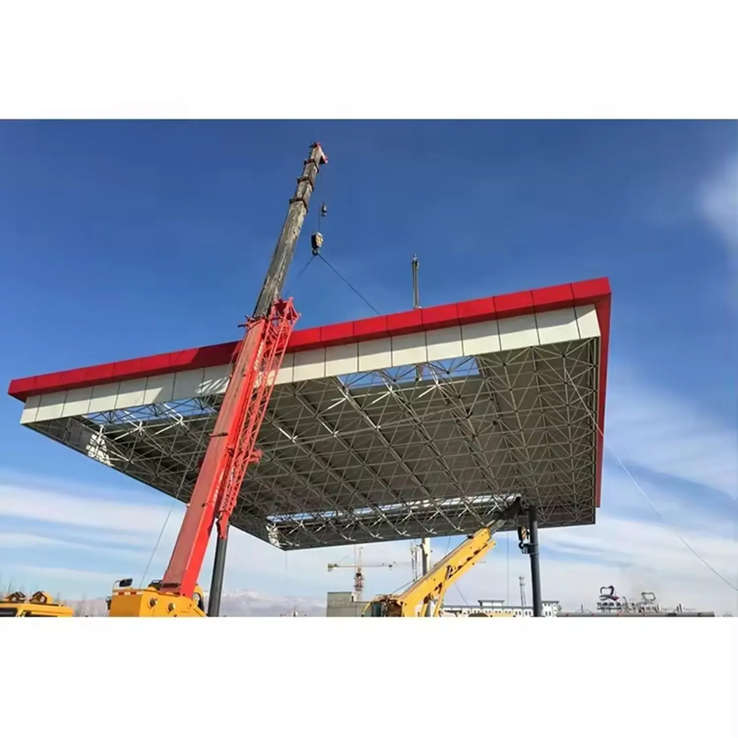 Customized Environmental-Friendly Modular Bolted Low Cost Of Gas Station Canopy Design