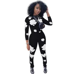 Dropshipping New Arrivals Print Bodycon Casual Womens Sets Women Clothing Sets 2022 Fall Clothing For Women