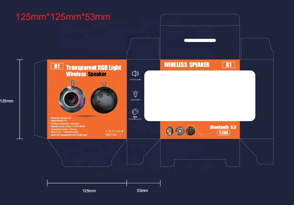 2024 Portable Mini round Crystal Speaker Small Blue Tooth Wireless Subwoofer DJ Party Technology Smart Gadgets Includes LED Lamp