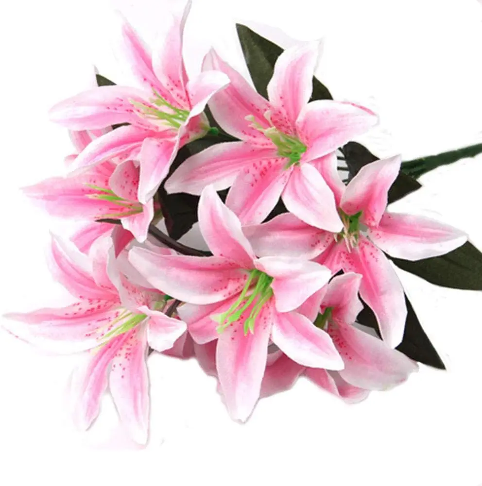 Factory Direct artificial flower wholesale bouquet of realistic artificial lily flowers recycle for home wedding decoration