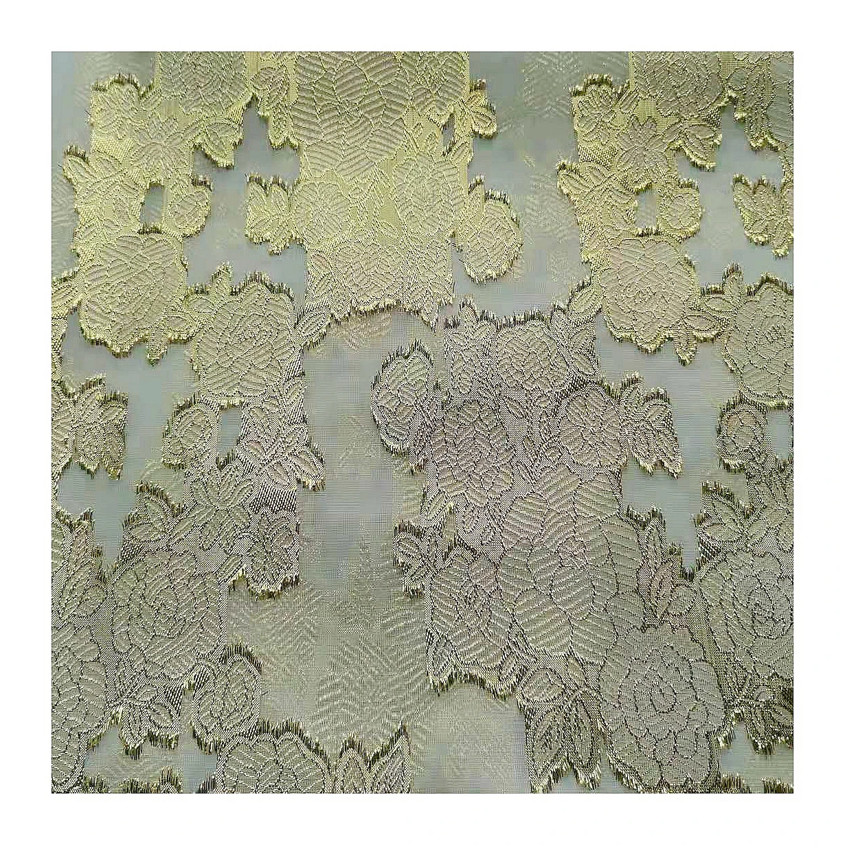 Wholesale High Quality Gold Metallic Lurex Floral Jacquard Fabric Polyester Chiffon Manufacturer Voile Fabric For Dress Blouse