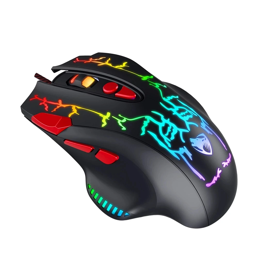 Gaming Mouse Creative Crack Light USB Wired Adjustable 1600DPI Mouse