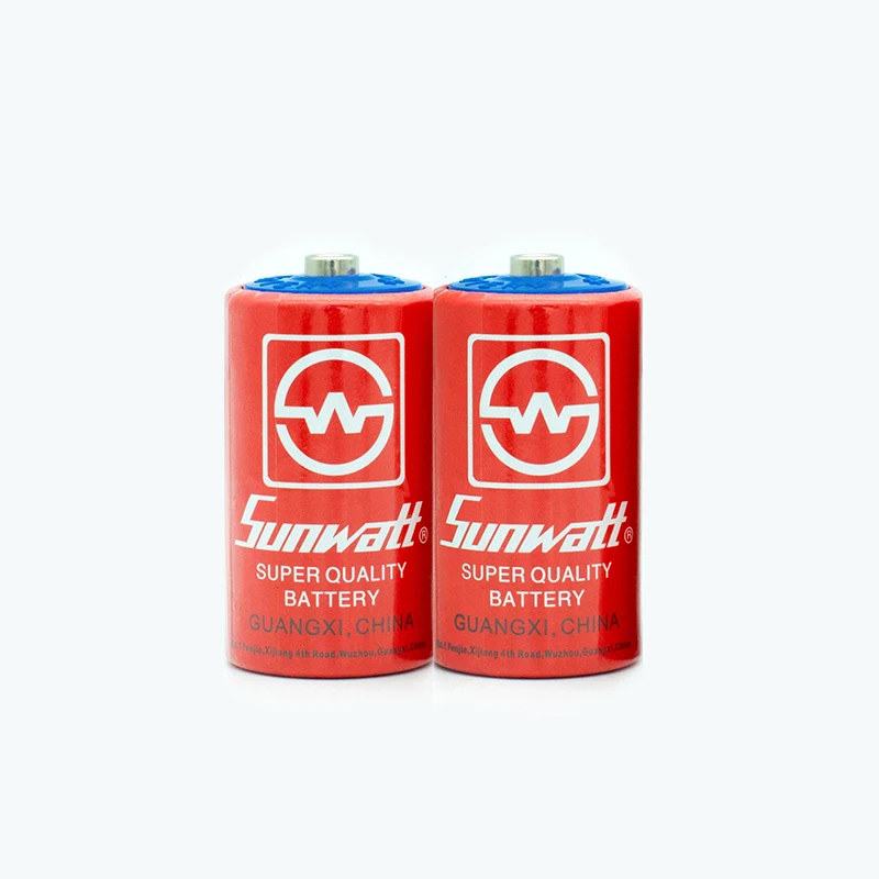 SUNWATT R20s PVC Large Size Dry Carbon Zinc Battery Primary Dry Battery of R20 Size D
