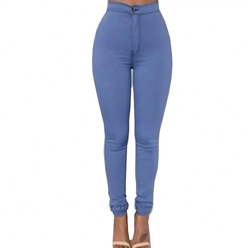 
Wholesale Custom Women Stretch High Waist Candy Color Skinny Jeans Denim Pants Trousers Women Pencil Pants 