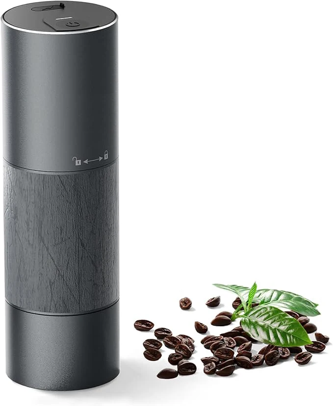 Factory stock portable coffee grinder with ceramic grinding burrs, electric fast coffee bean grinder