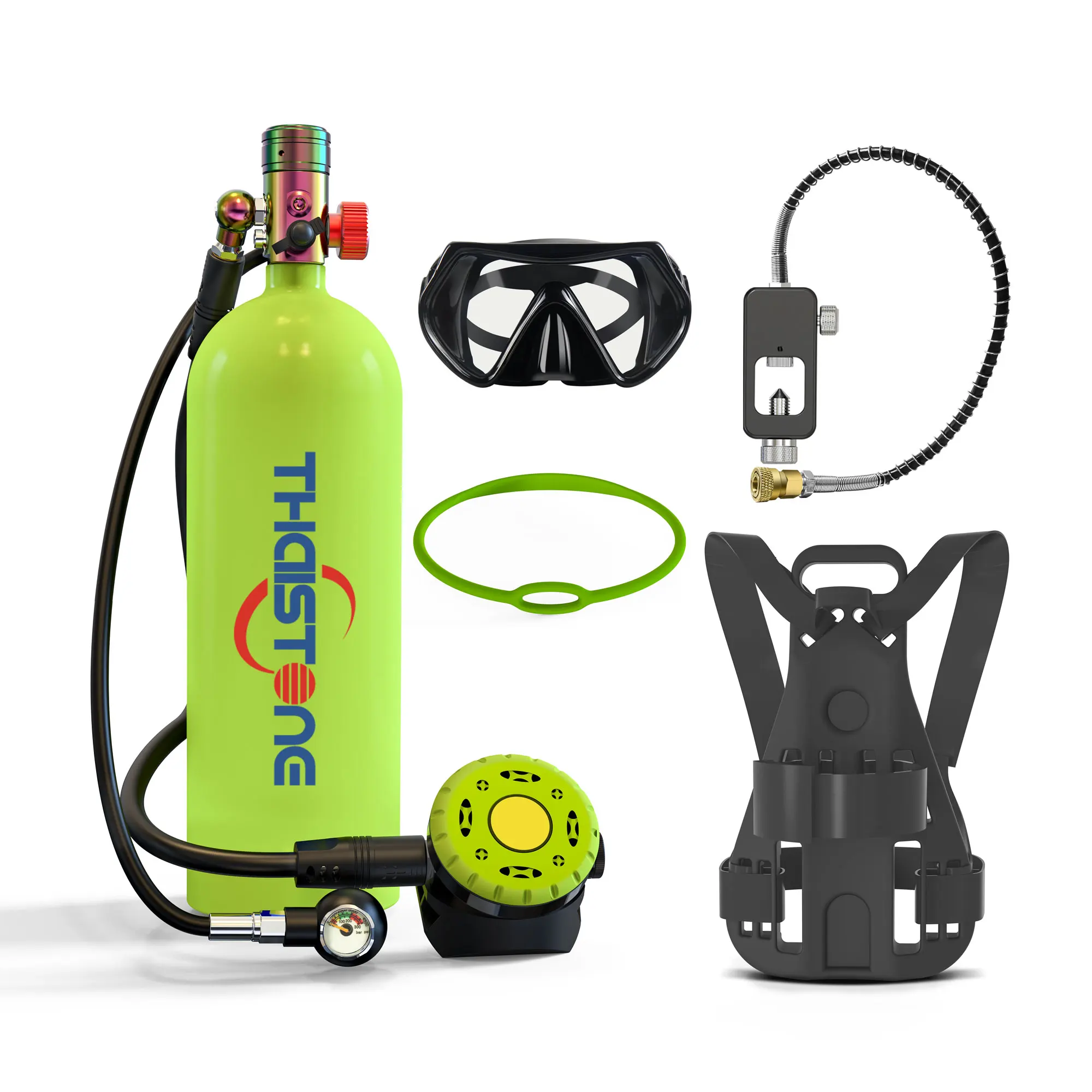 2.3L Gas Cylinder Air Submersible Emergency Mini Dive Equipment Scuba Diving Air Tank with Goggles