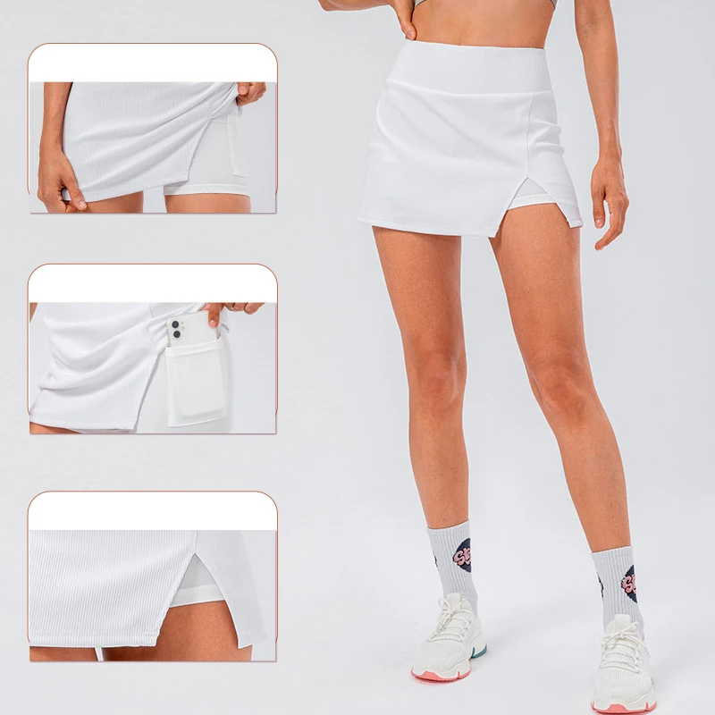 custom Want to move women tight tennis skirt anti-light high waist sports yoga fitness golf shorts dress with pockets
