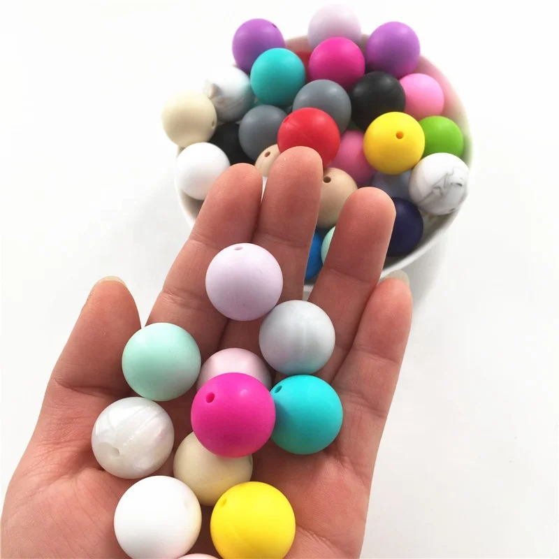 
BPA Free 19mm Round Silicone Beads Wholesale Round Baby Teething Silicone Beads For Teething Jewelry Wholesale 
