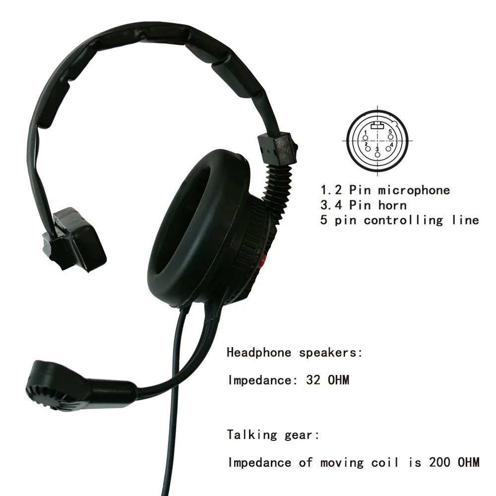 High Quality Professional and Accurate 5-Core Unilateral Earphone for Studio and Camera Studio