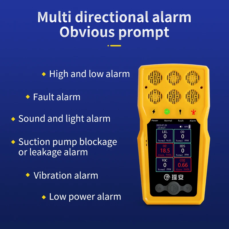 Yaoan BTQ-YA-C100FT Gas Detector Portable Co O2 H2S LEL Multi 2~5 Gas Analyzer with CE FCC ROSH Certificate