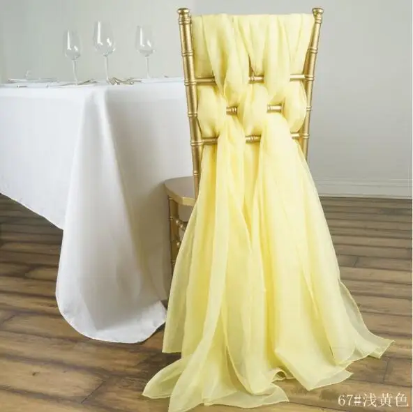 DIY wedding chair  sash wedding decoration chiffon chair sash