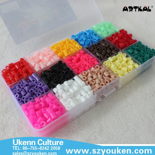 Wholesale educational toys diy Artkal beads set 15 colors plastic 5mm fuse perler beads