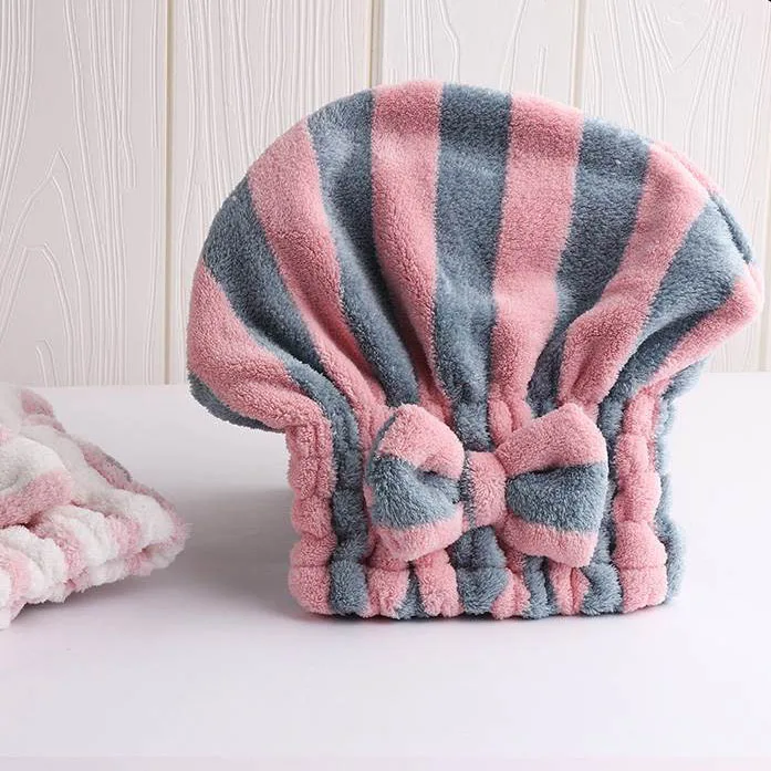 Factory Sale Fashion High Quality Customize Soft Shower Spa head wrap hair drying hat Microfiber dry hair towel