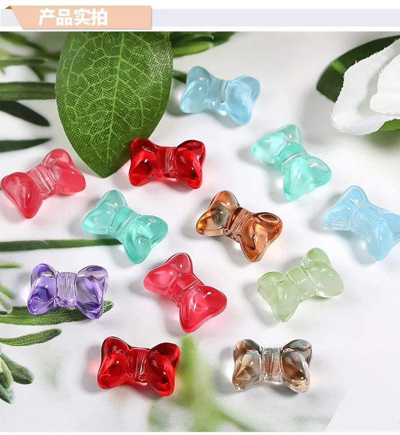 Diy Handmade Accessories Bow Shape Beads Necklace And Bracelet Acrylic Beads For Jewelry Making