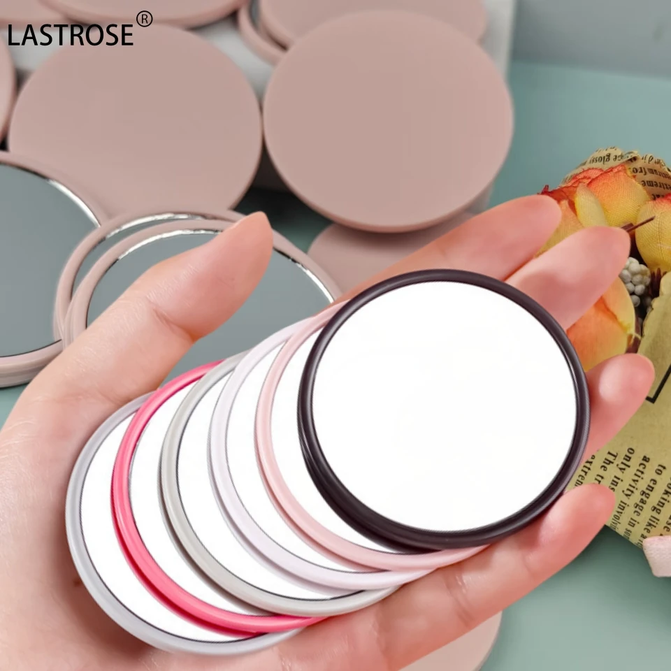private label Round Plastic mirror pocket small makeup eyelash mirror compact beauty single side cosmetic mirror
