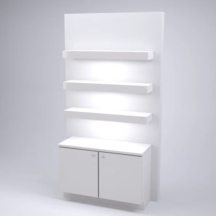 Nail polish wall mounted display rack to cosmetic nail salon furniture