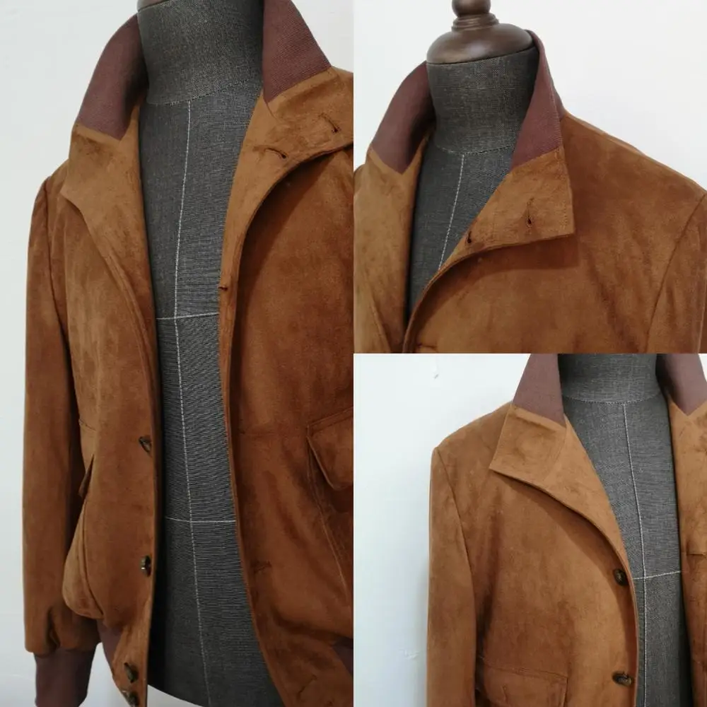 MTM  Western-style Cool Short Coat Mens Suede Leather Bomber Coat