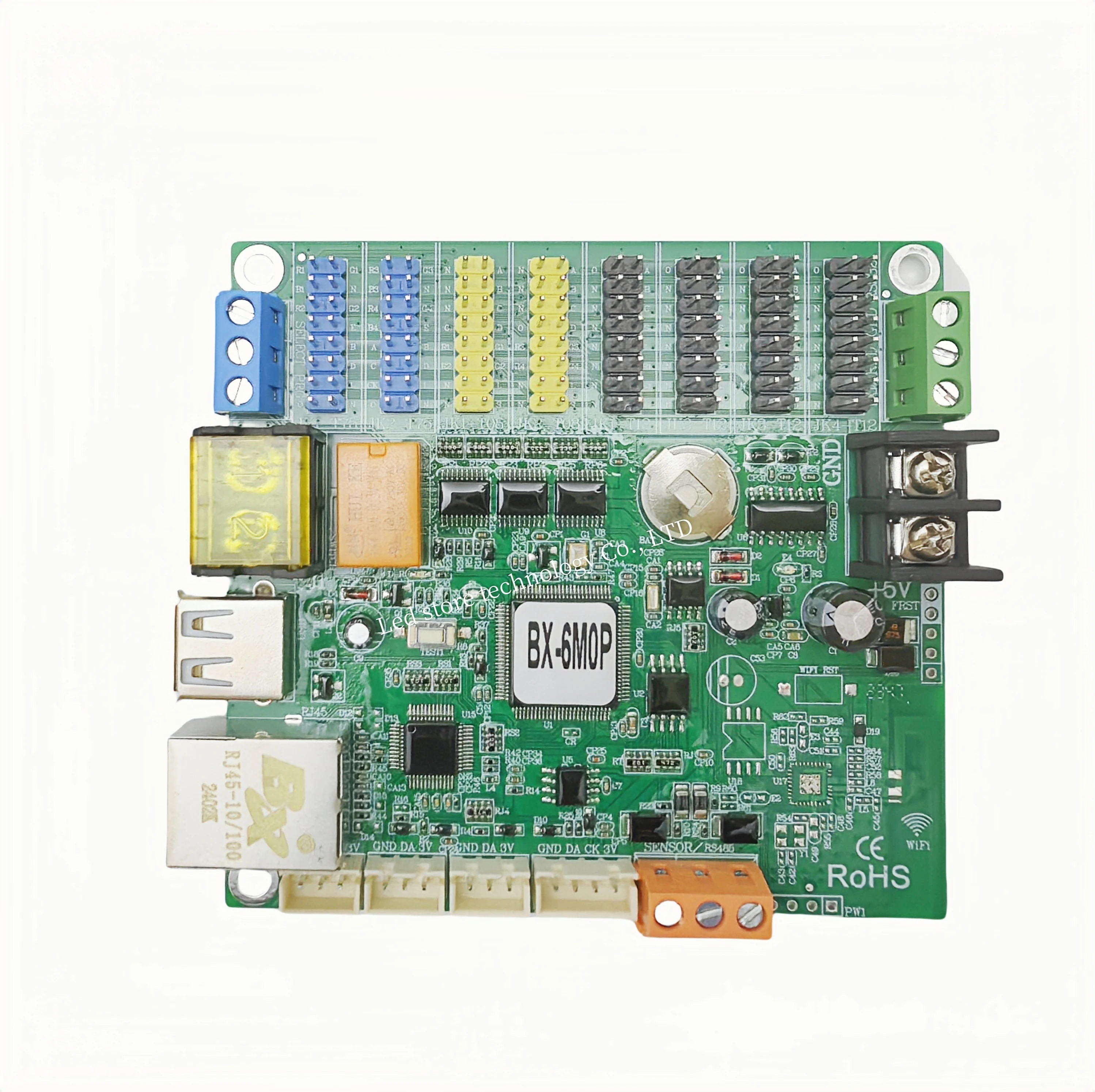 LED display network cluster controller single and dual color mode networking port +U disk control card BX-6M0P