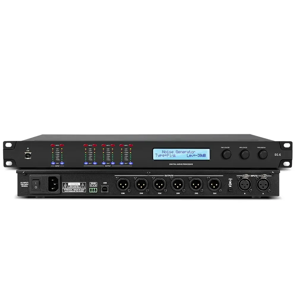 DSP260 Profession 2 Input 6 Output Intelligent Digital Effector Audio Processor For Stage