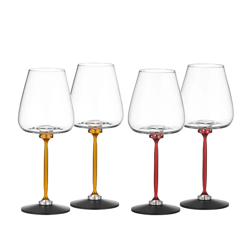 Wholesale Customised Luxury Gift Rotating metal red wine glass for wedding gifts