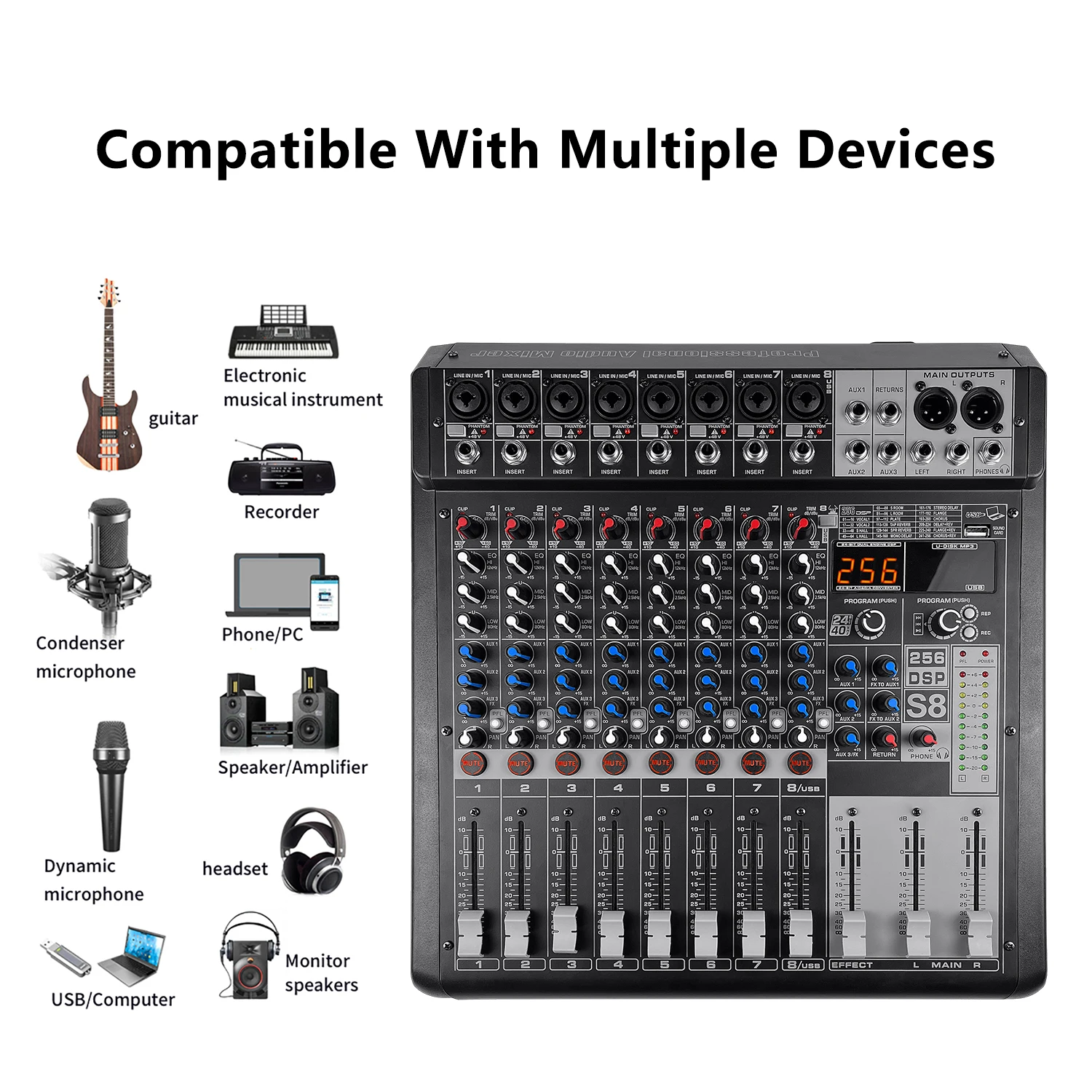 GAX-S8 Multifunctional Mixer Audio Digit X32 for Wholesales