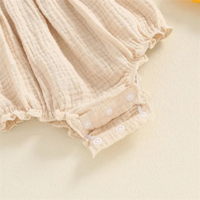 1 Pcs Custom Label Plain Cotton Romper Summer Newborn Infant Toddler Clothing Square Collar Tank Tops Clothing Girls Bodysuit