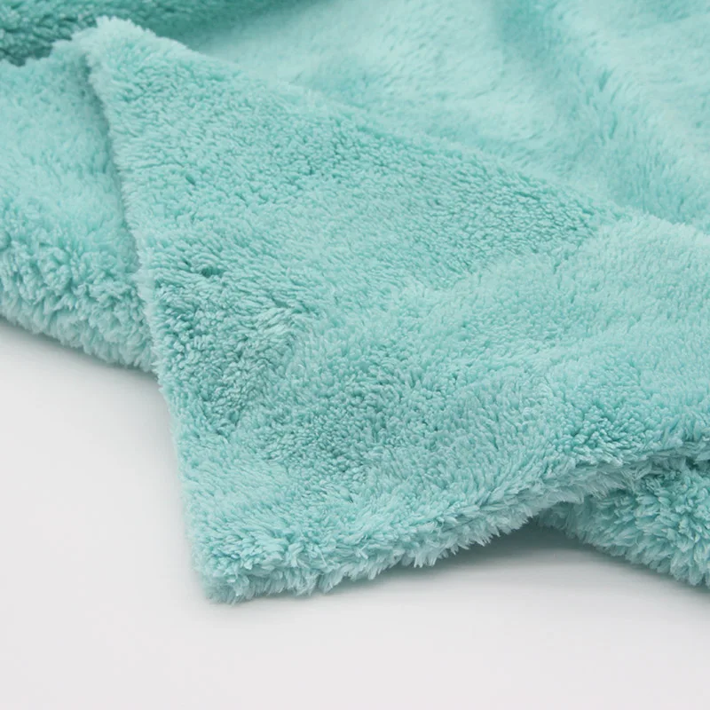 Auto detailing Vehicle drying laser cut edgeless soft 80% polyester 20% polyamide doubleside car wash towel