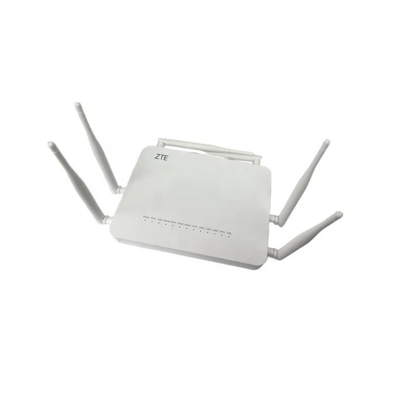 New English Firmware 6 Antenna Zte F680 4ge+2pots+high Dual Band Wifi Gpon Ont Onu F680