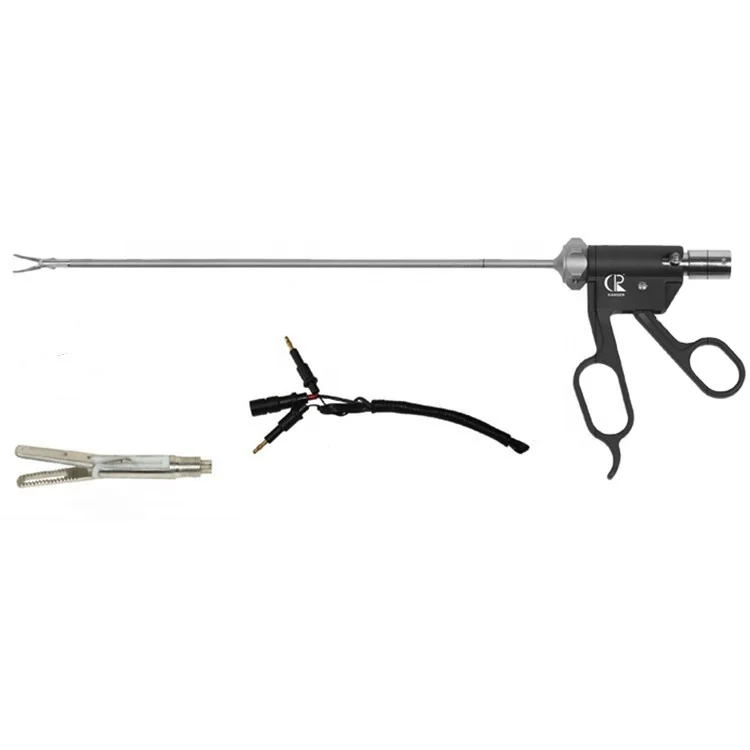 Abdominal laparoscopic instruments Reusable Plastic handle double action non-traumatic Bipolar Autramatic coagulation forceps