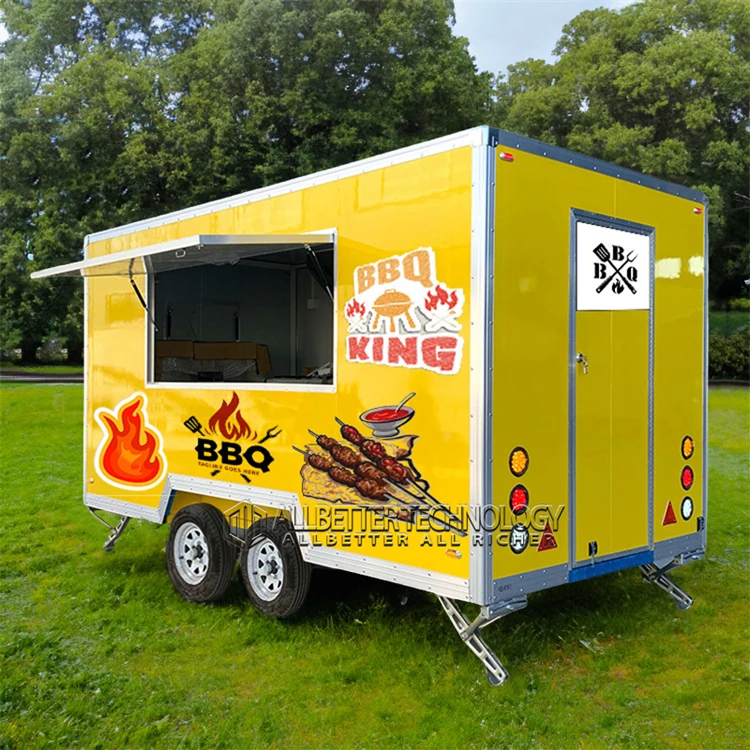 Allbetter USA Europe Most Fashionable Food Trailer Fast Food Truck With COC CE Mobile Bar Ice Cream Cart Coffee Trailer