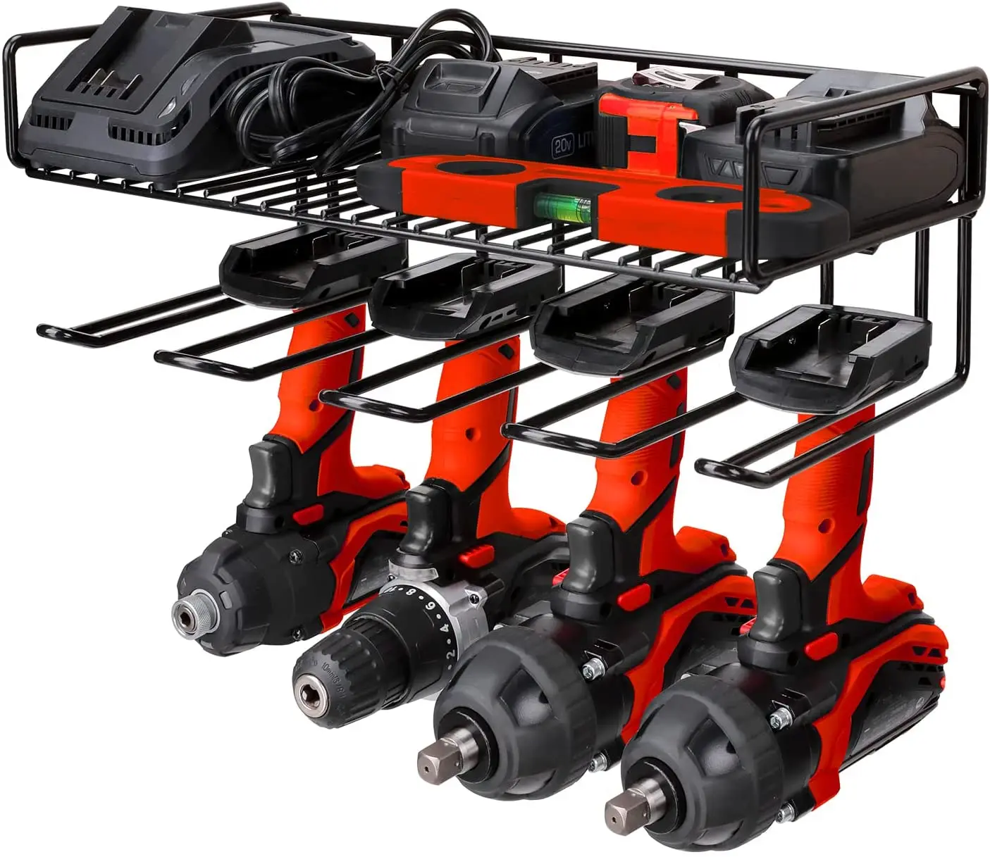 Power Tool Organizer Storage Rack Cordless Drill Holder Garage Tool Storage Metal Wall Mounted Handheld Power Tool