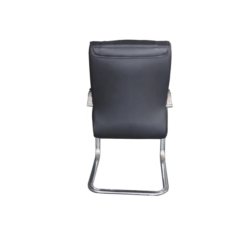 Fixed Metal Frame Executive Visitor Chair Mid-back Leather Meeting Office Chair