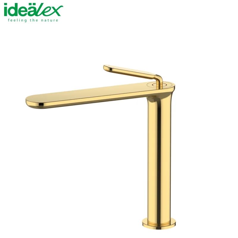 Ares Idealex Brass High Neck Single Lever Brushed Nickel Bathroom Faucet Wash Basin Bathroom Accessories and Faucets Set