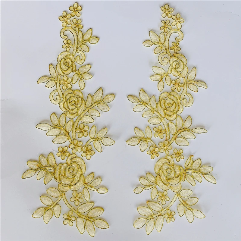 Border Mirror Flowers Handmade DIY Jewelry Wedding Dress Accessories Patch Embroidered Applique
