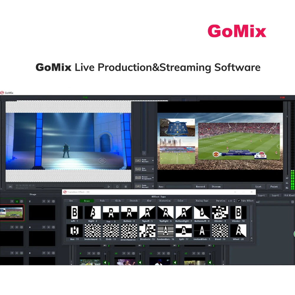 DIGICAST GOMix  Broadcast Level Image Live Production Software Video Switcher and Mixer IPTV