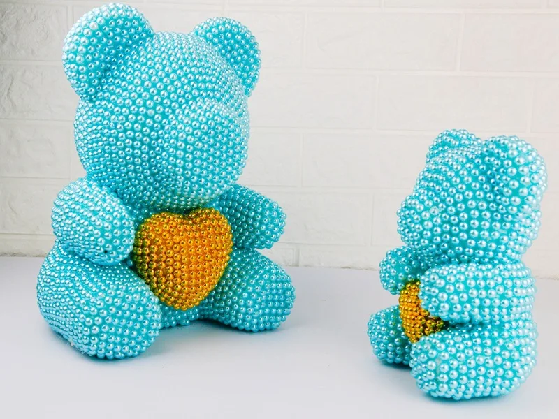 2021 The factory wholesale hot sale pearl bear rose pearl teddy bear for Christmas