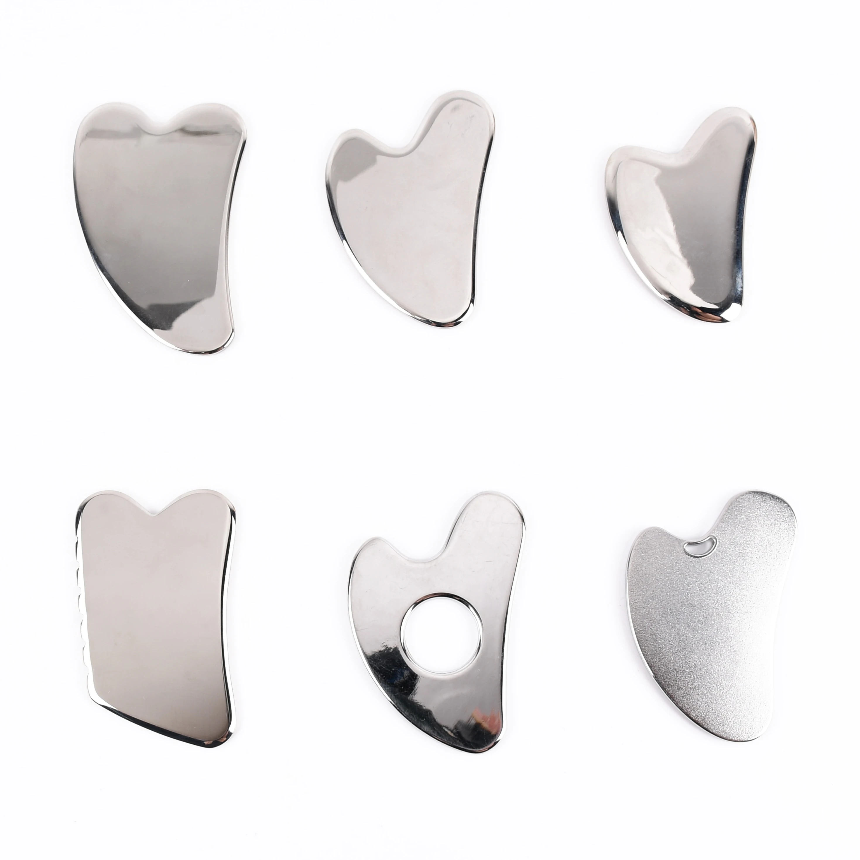 Muti-styles stainless steel Guasha Zinc Alloy Guasha massager with high Quality Hardware guasha tools popular selling