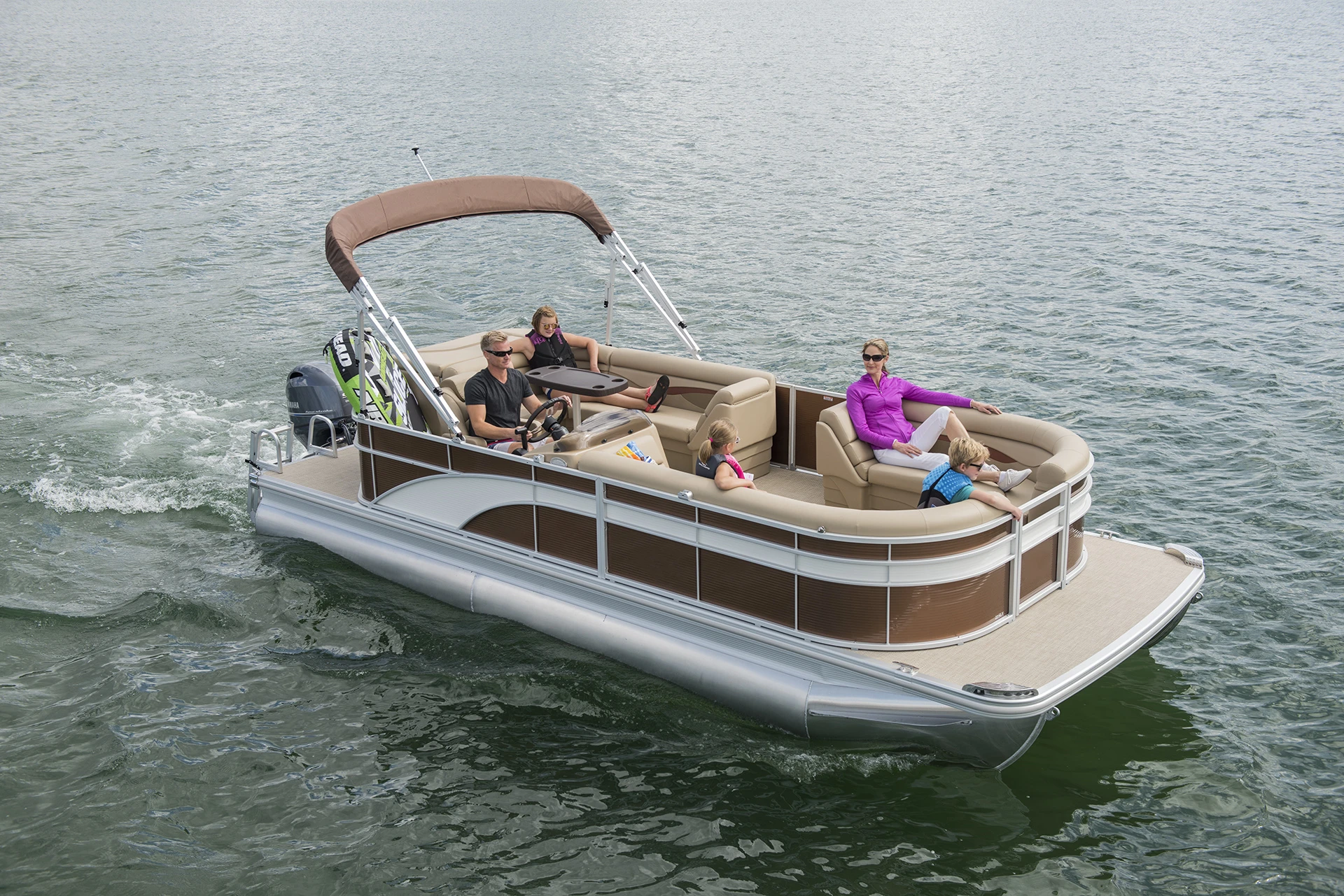  Best New 24 Ft Fishing Tritoon Pontoon Boat For Water Skiing With Slide