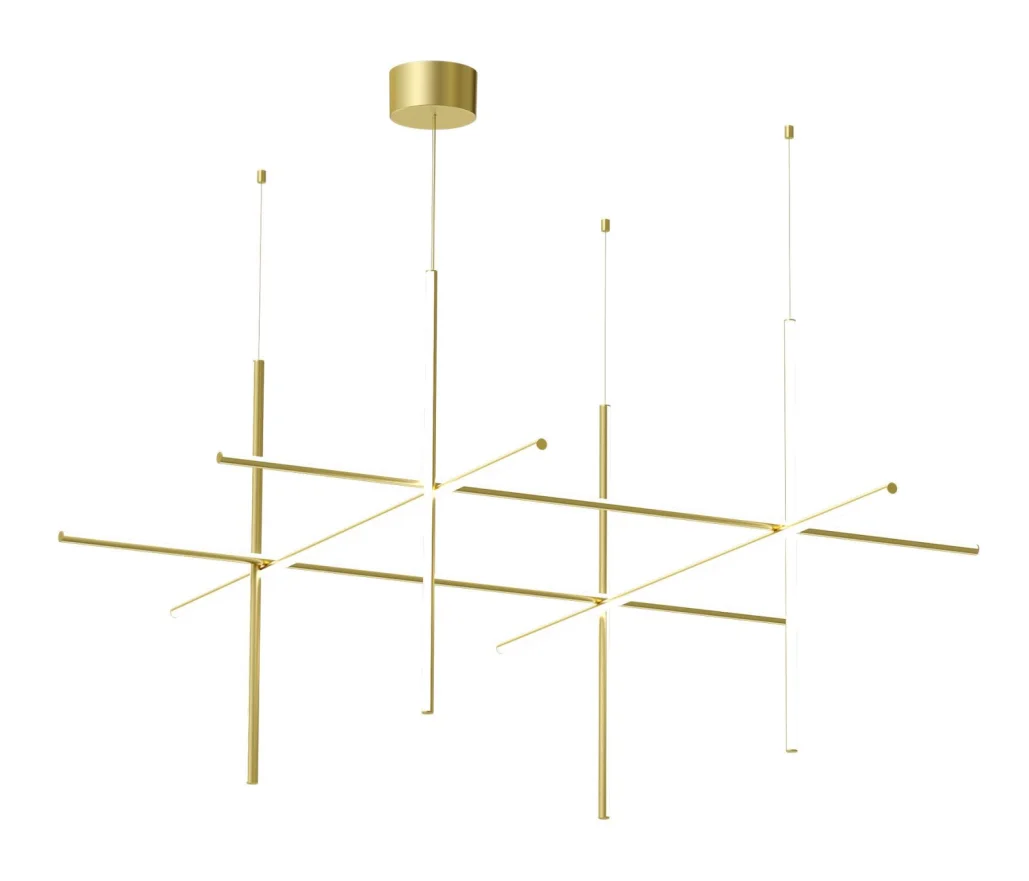 JYLIGHTING Custom Nordic Minimalist LED Pendant Light Gold Chandelier for Hotel Villa Living Room Dining Kitchen Applications