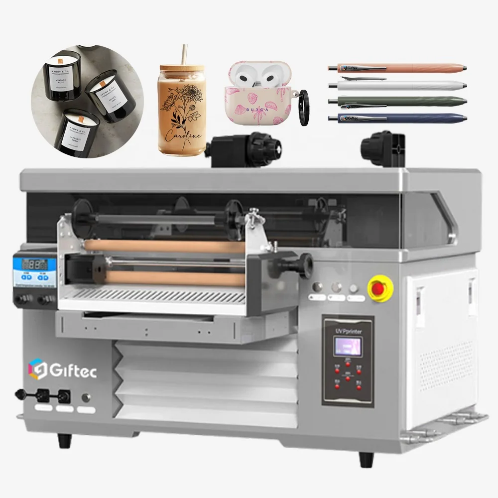 Giftec UV 4060 широкоформатный принтер для печати знаков Uv Dtf A3 планшетный цифровой CMYK цветная печатная машина малого бизнеса