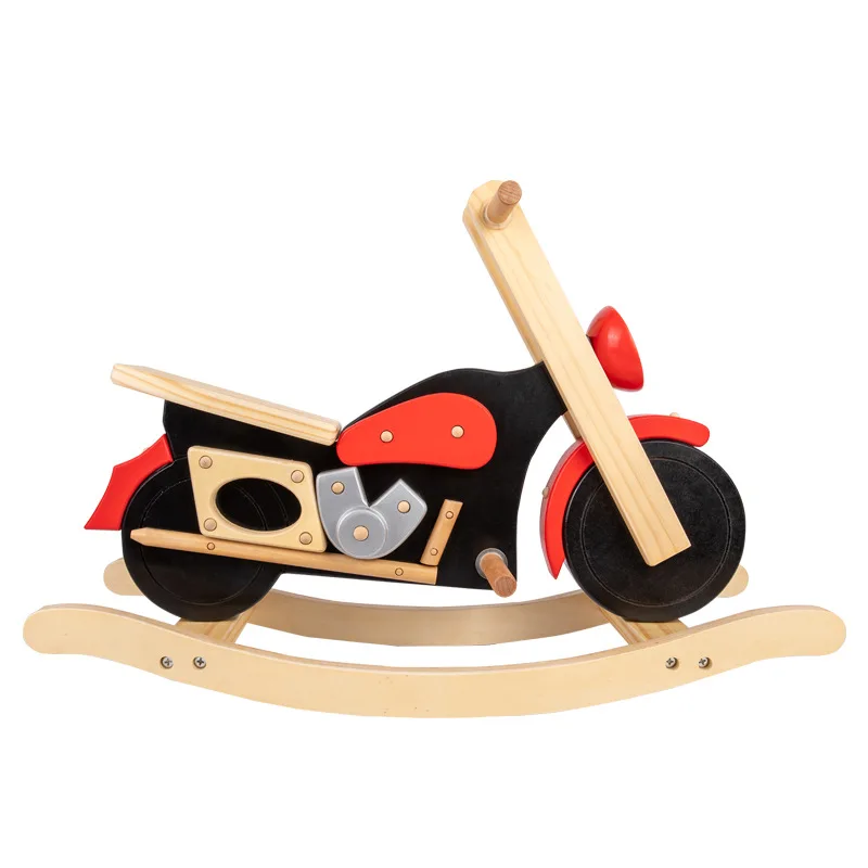 2023 New Design Most popular in Europe Cool Motorcycle Wooden Ride Rocking Toys For Babies