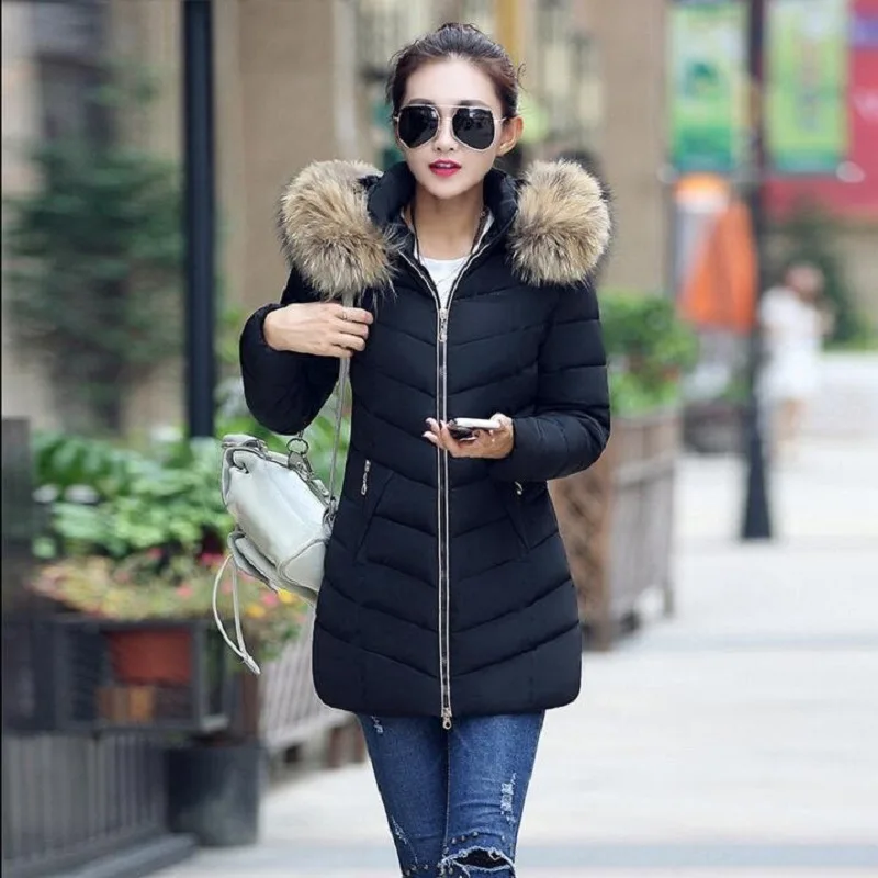 Oem Big Fur Collar Winter Breathable Down Jacket Hooded Snow Coat Jaqueta De Frio